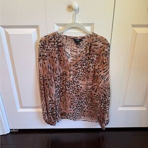 Paige Beretta Silk Blouse - Pink Leopard